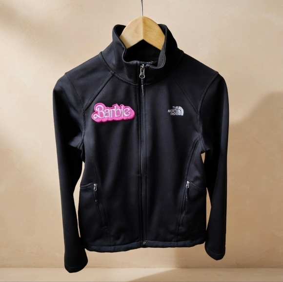 The North Face Jackets & Blazers - The North Face Women's Black Softshell Jacket - Barbie Patch Sz S